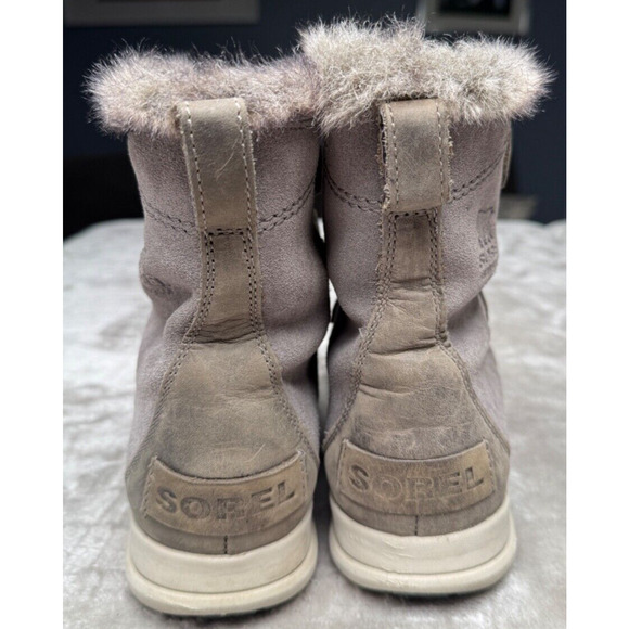 Sorel Explorer II Joan Gray Suede Faux Fur Waterproof Winter Boots Womens 8 - Picture 5 of 7